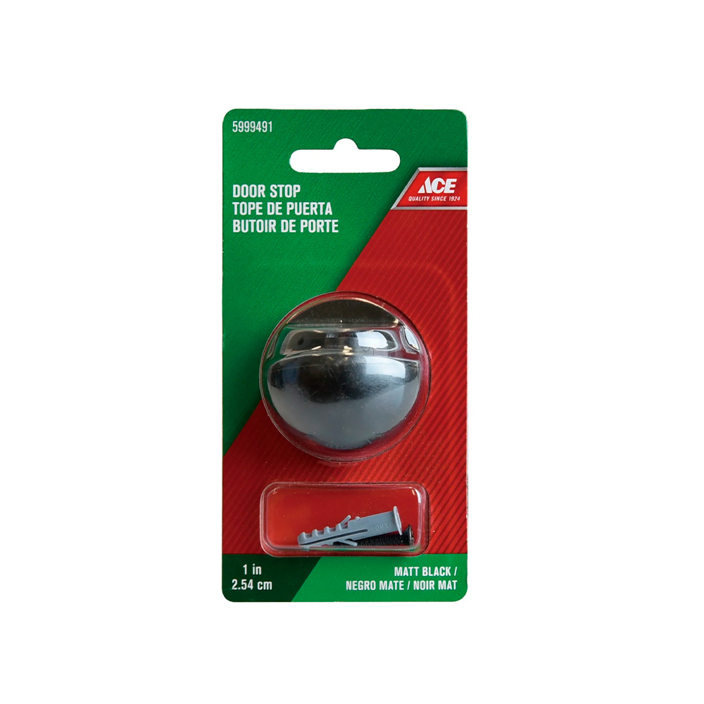 Tope para puerta al piso 2.5cm(7.6pulg) acero negro mate