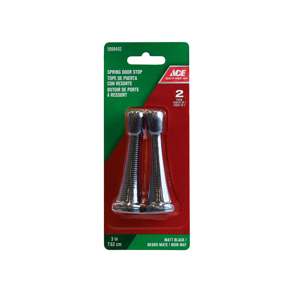 Tope para puerta de resorte 7.6cm(3 3-8pulg) negro mate par