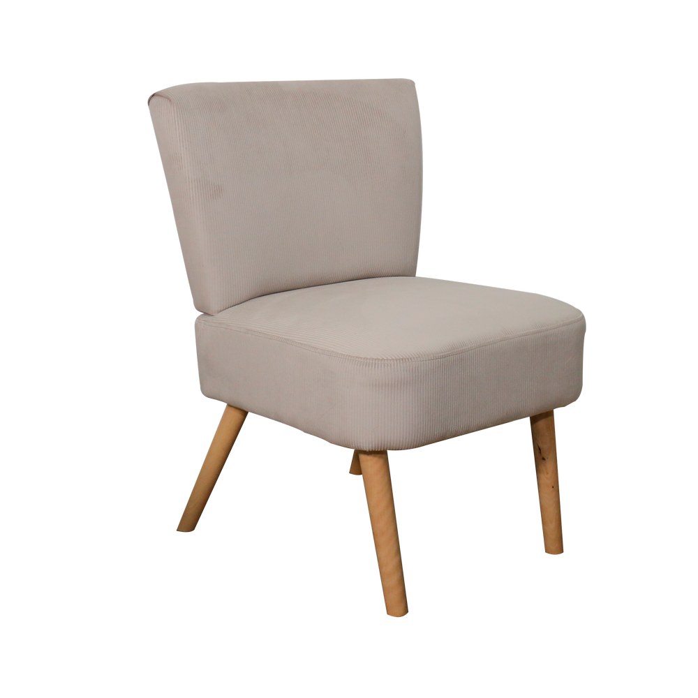 Silla moderna de poliéster/madera color gris 55 x 63 x 76 cm