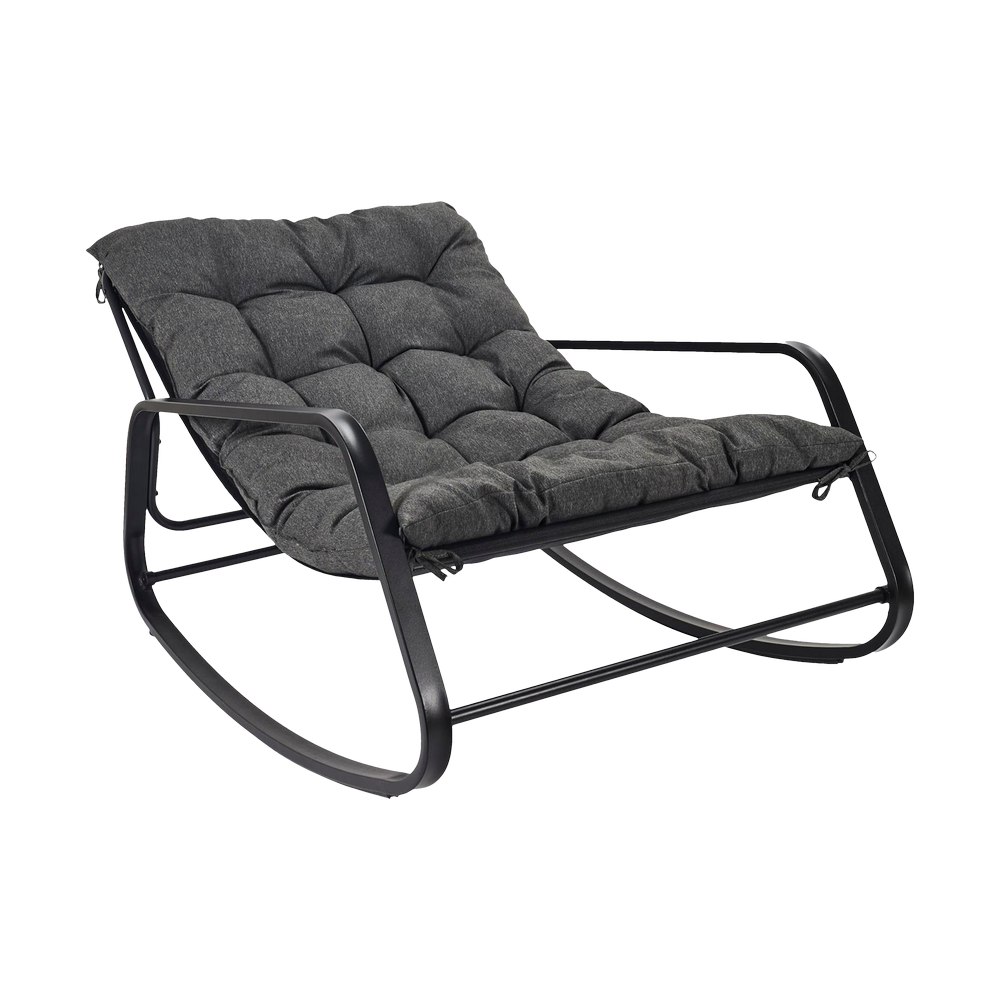 Silla moderna de poliester/acero rocking negra hdo7249