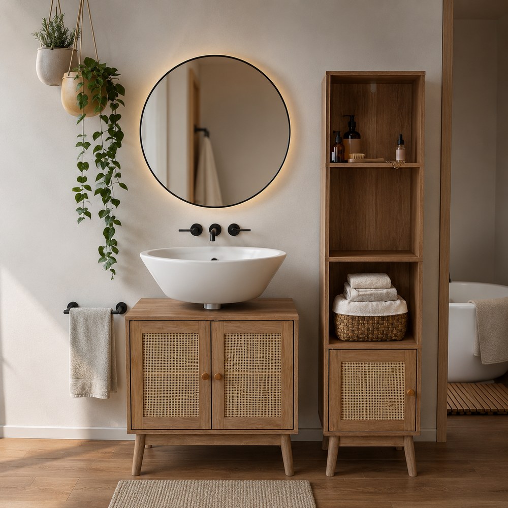 Mueble café para lavamanos de 2 puertas 60x30x70 cm
