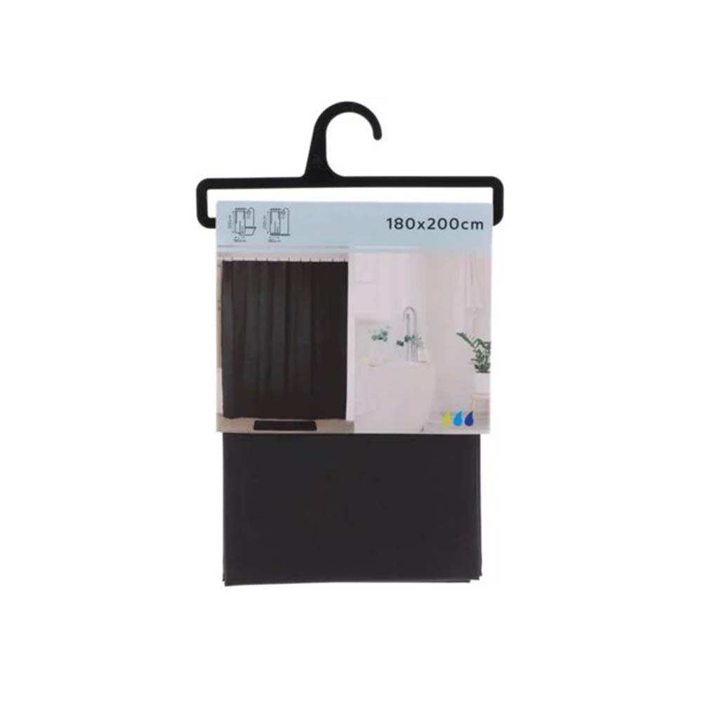 Cortina para baño 180x200 cm - negro