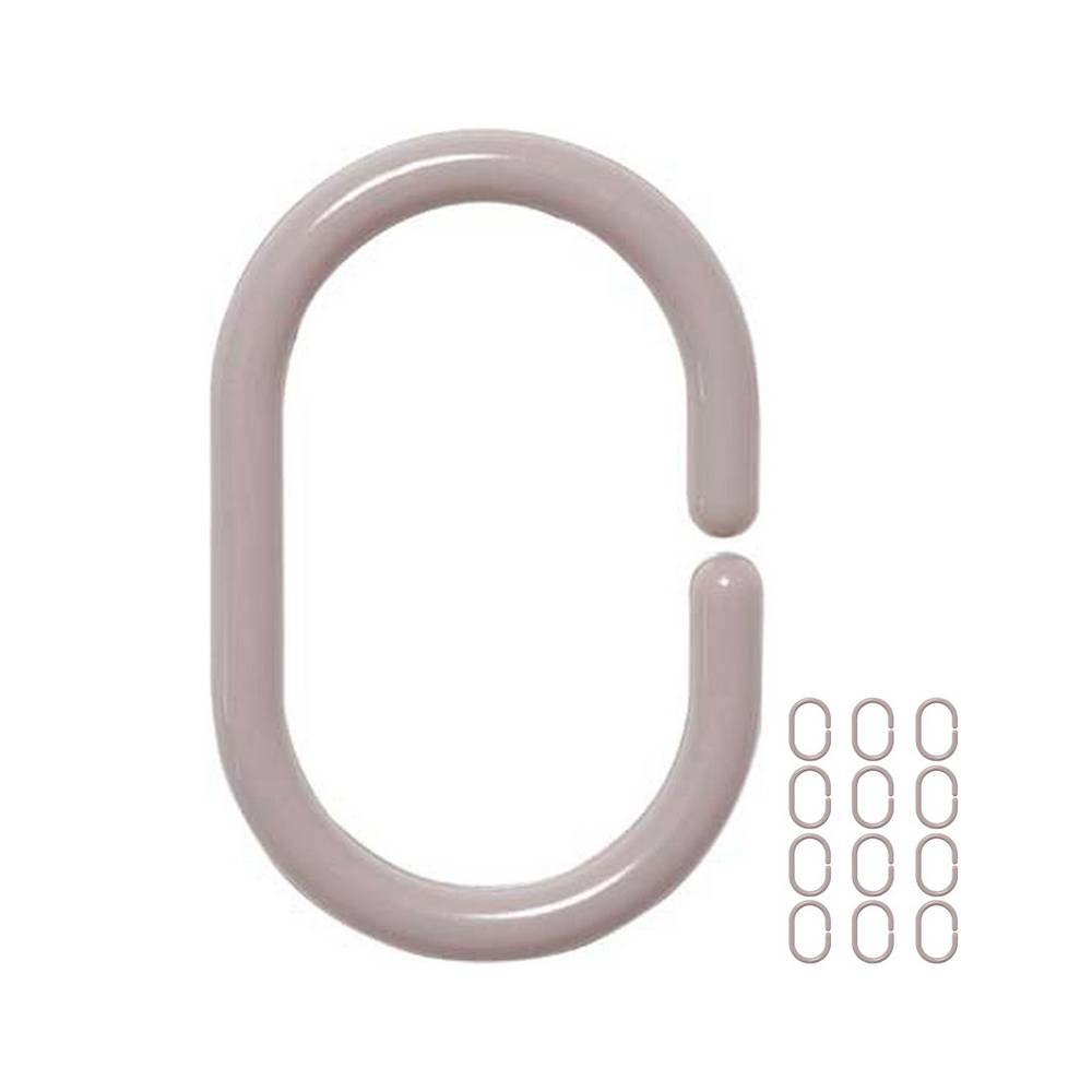 Set de 12 ganchos topo pvc para cortina de baño pvc