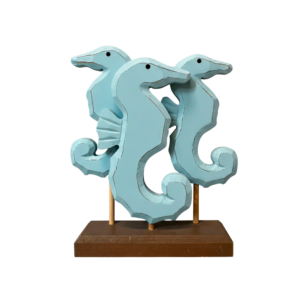 Adorno para mesa 15x10x28 cm caballos de mar