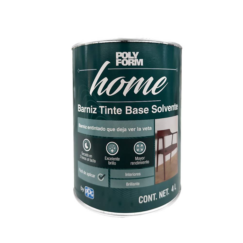 Barniz tinte para madera secado rápido caoba brillante 4 l (gal)
