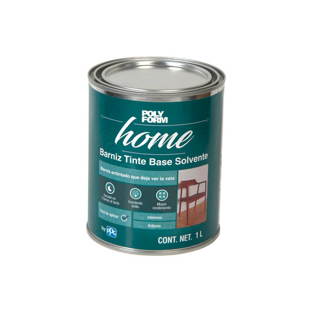 Barniz tinte para madera secado rápido caoba brillante 1 l (qto)