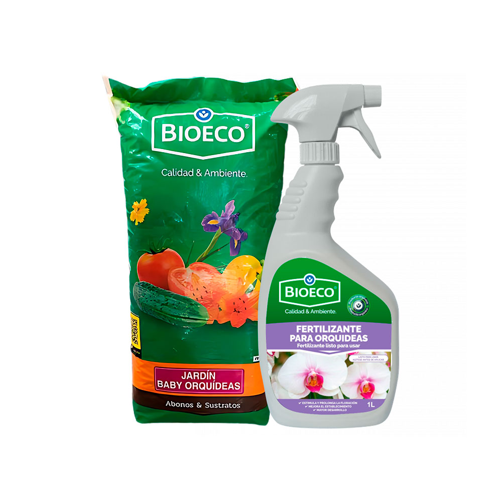 Kit para orquideas fertilizante y sustrato