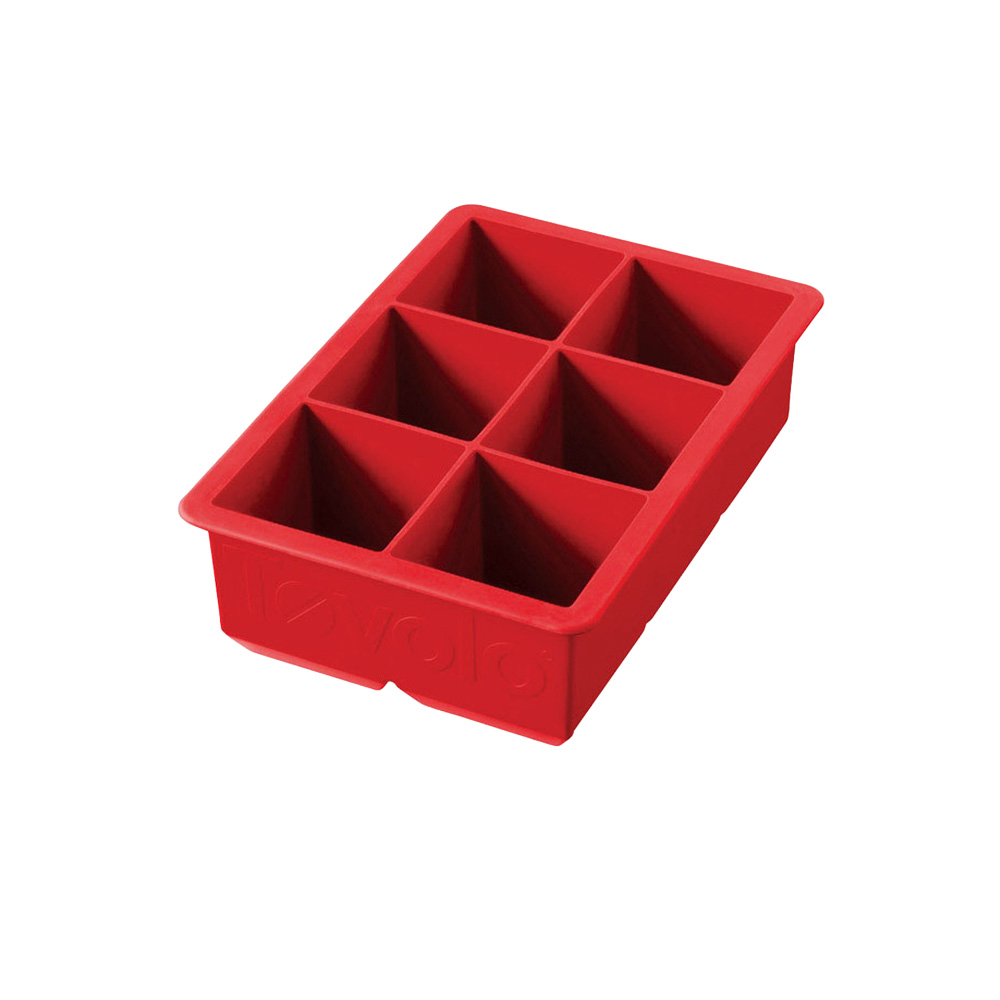 Molde de silicon para hielo cuadros rojo