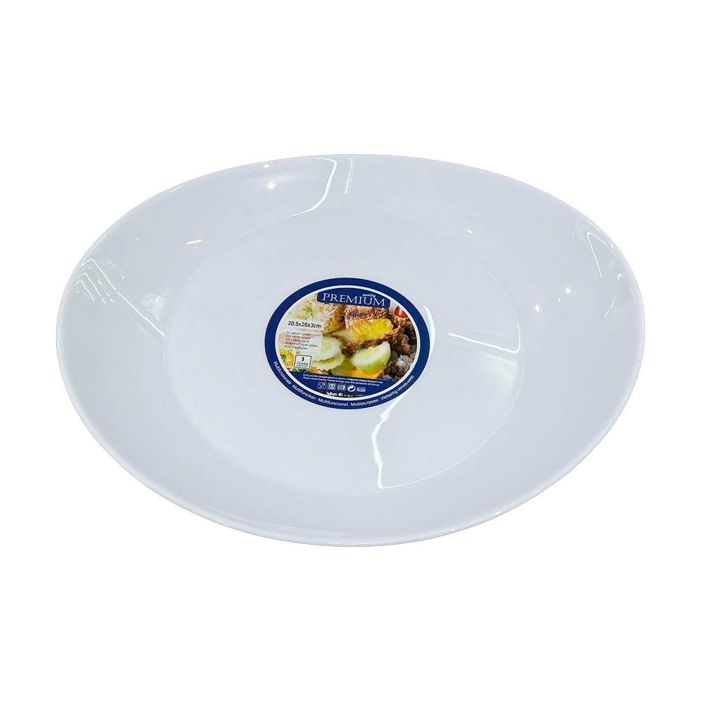 Plato redondo de porcelana 30.4 cm blanco