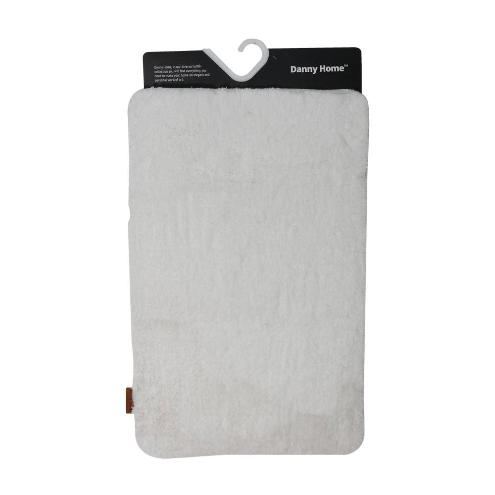 Alfombra decorativa de poliester 45x65 cm blanca