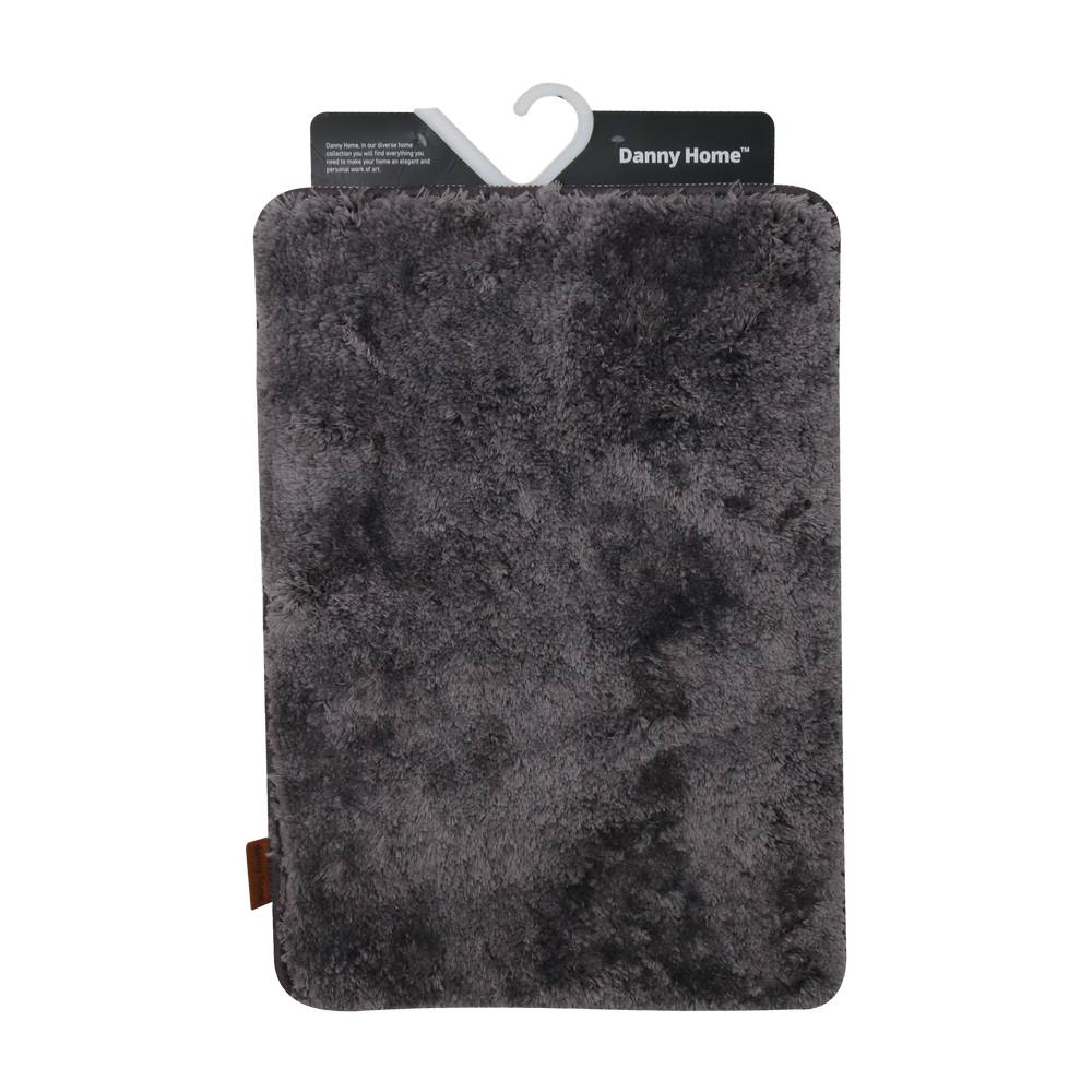 Alfombra decorativa de poliester 45x65 cm gris oscuro