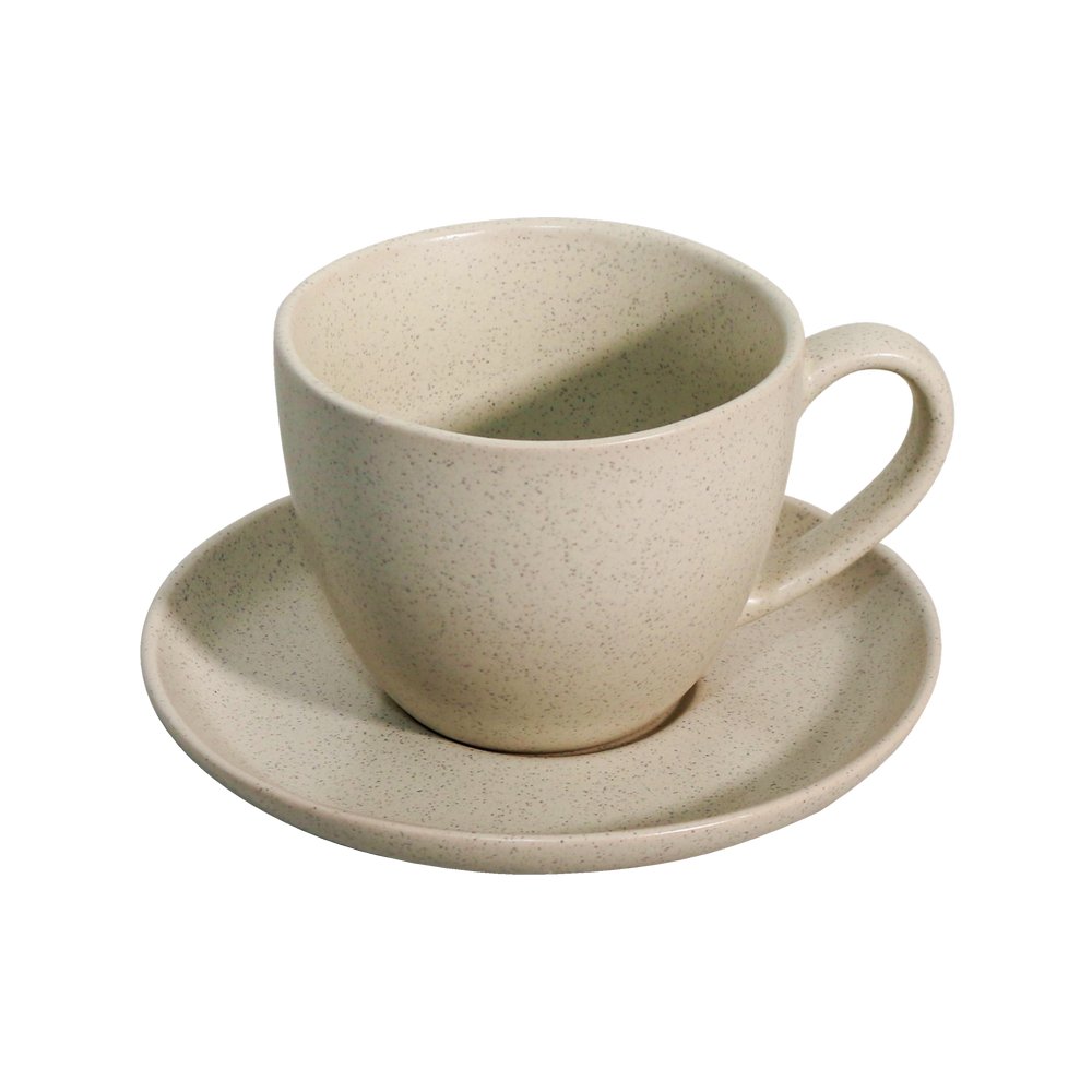 Taza y plato de porcelana 300 ml