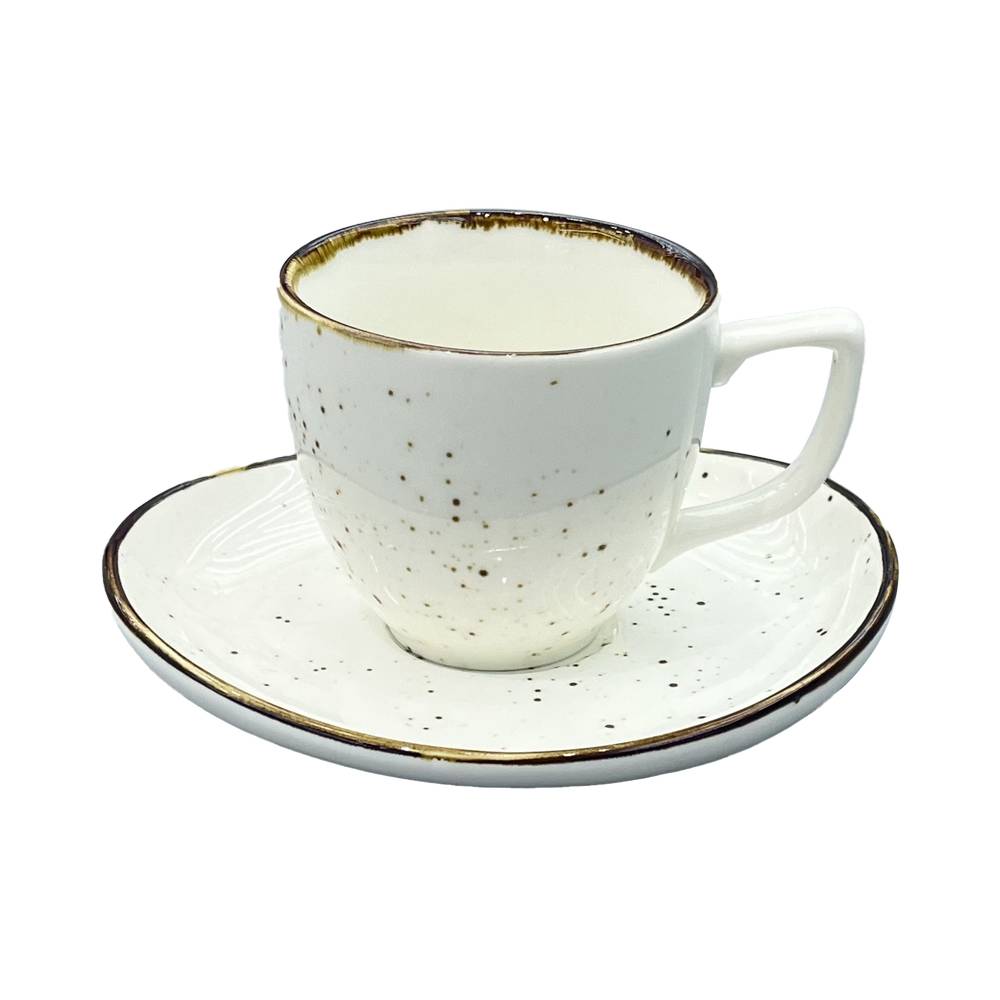 Taza y plato de porcelana 200 ml