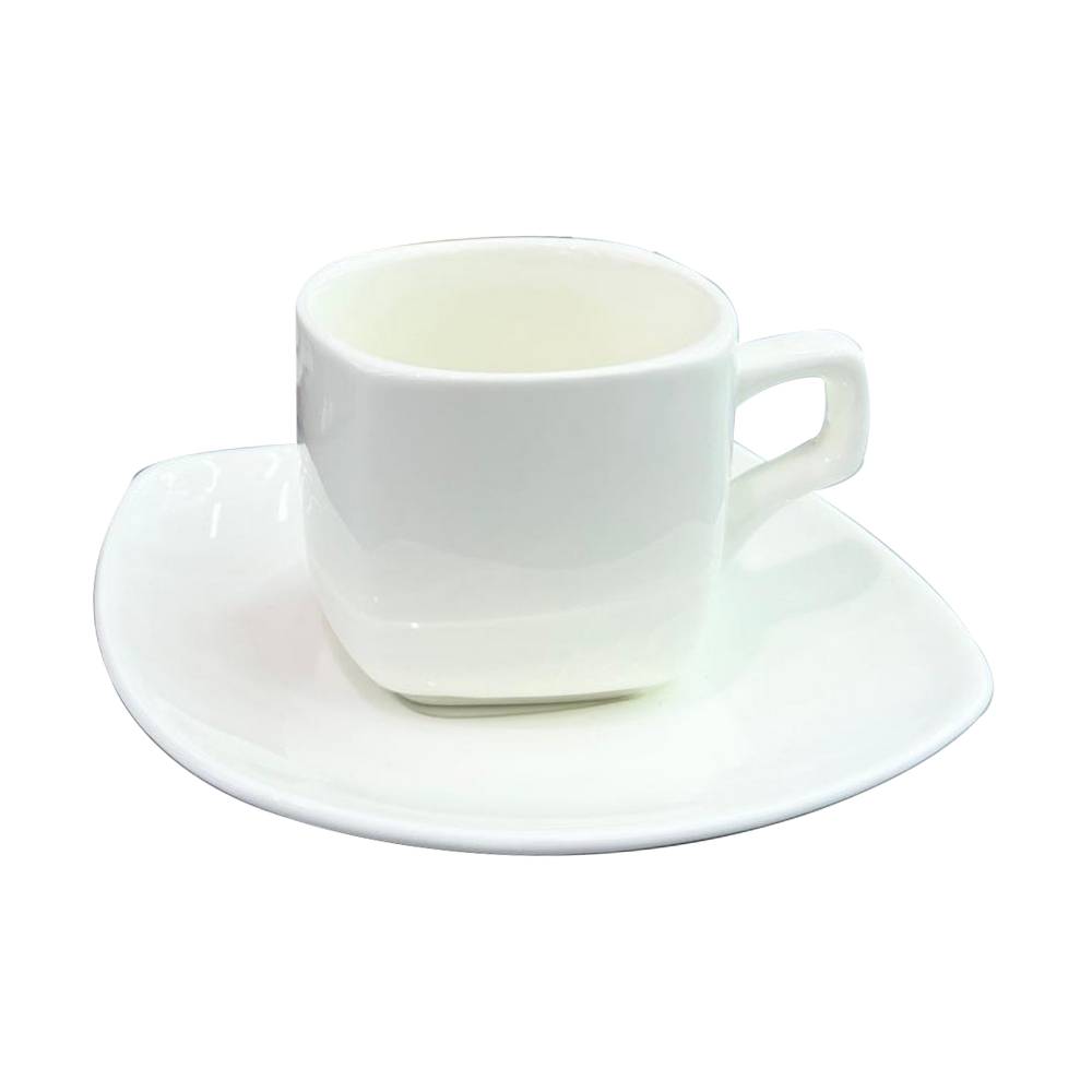 Taza y plato de porcelana 80 ml