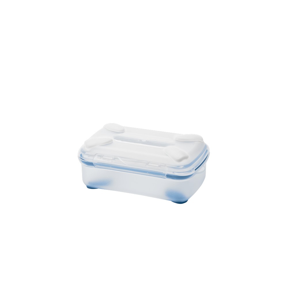 Deposito rectangular de plastico 400 ml celeste