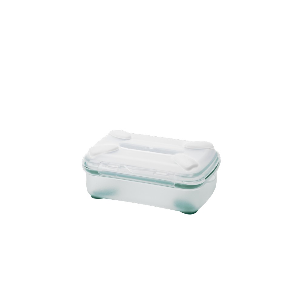 Deposito rectangular de plastico 400 ml verde