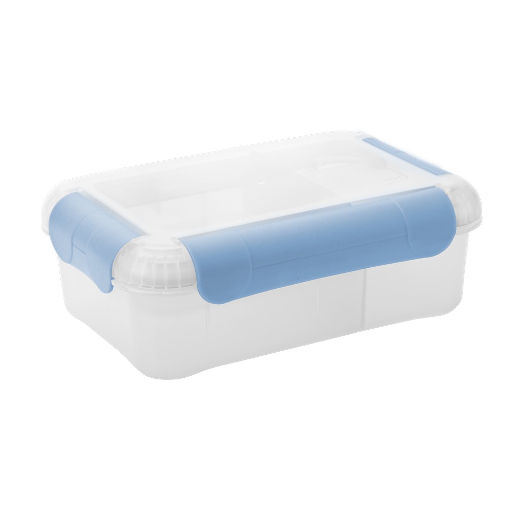 Deposito rectangular de plastico 1.6 l celeste