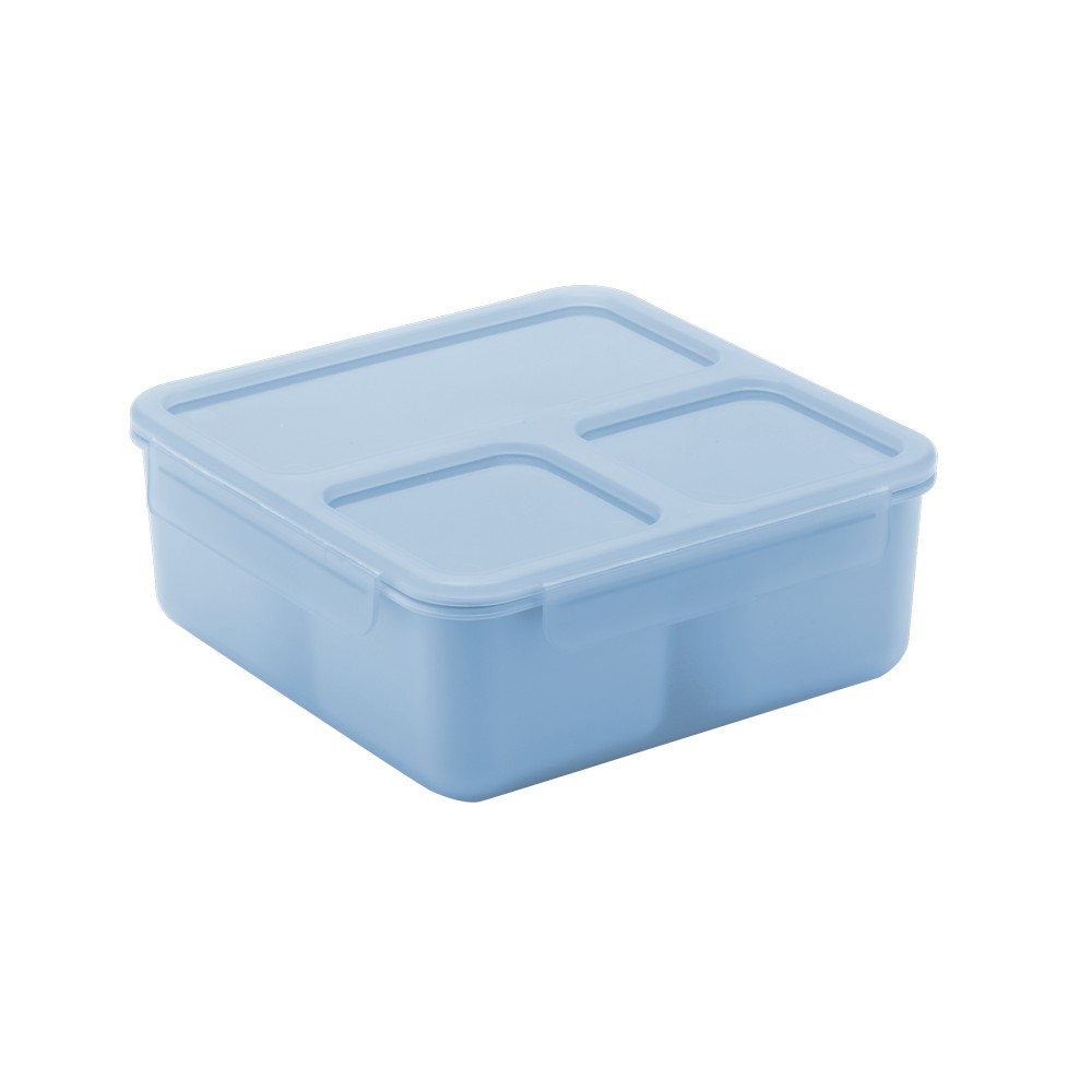 Deposito cuadrado de plastico celeste