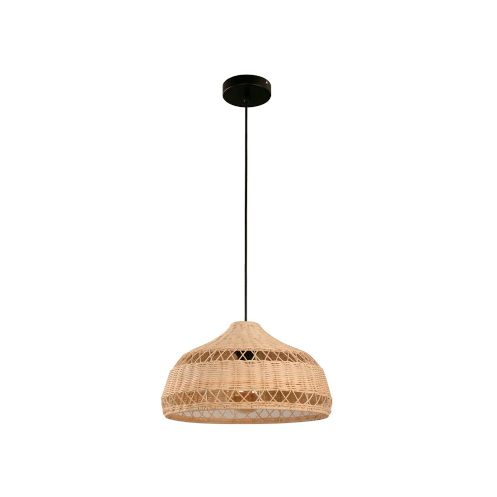 Lampara colgante rattan con negro 1l e27