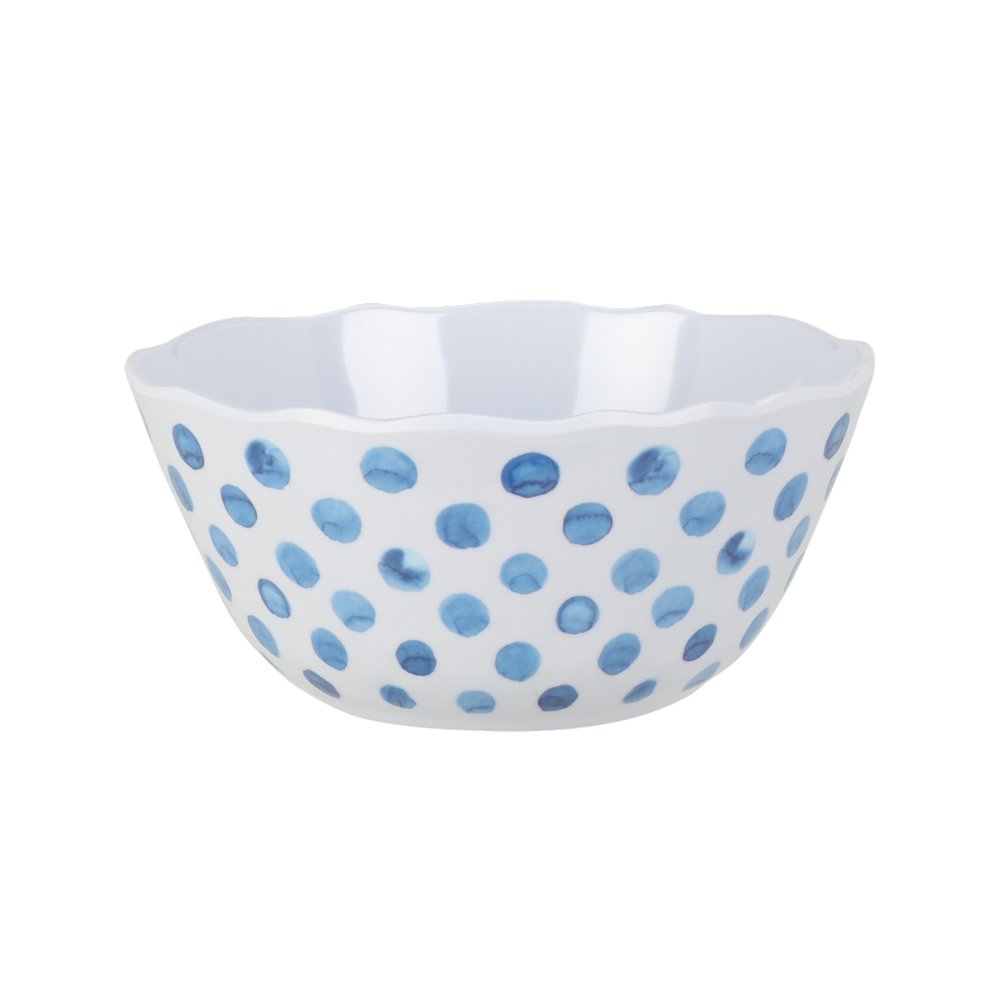 Bowl de melamina azul con blanco 155xh80mm