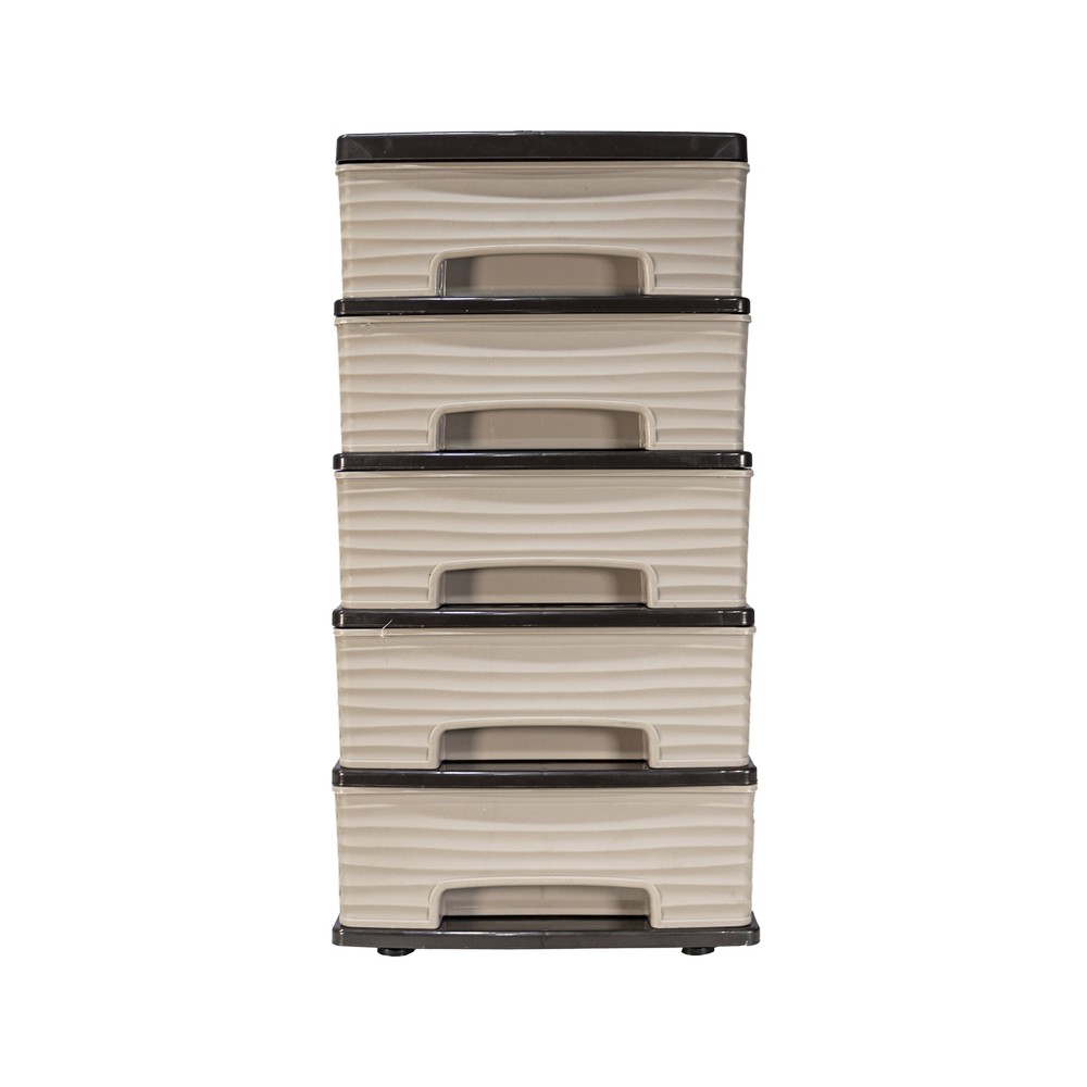 Gavetero plástico de 5 cajones 39 x 21 x 25.5 cm color beige