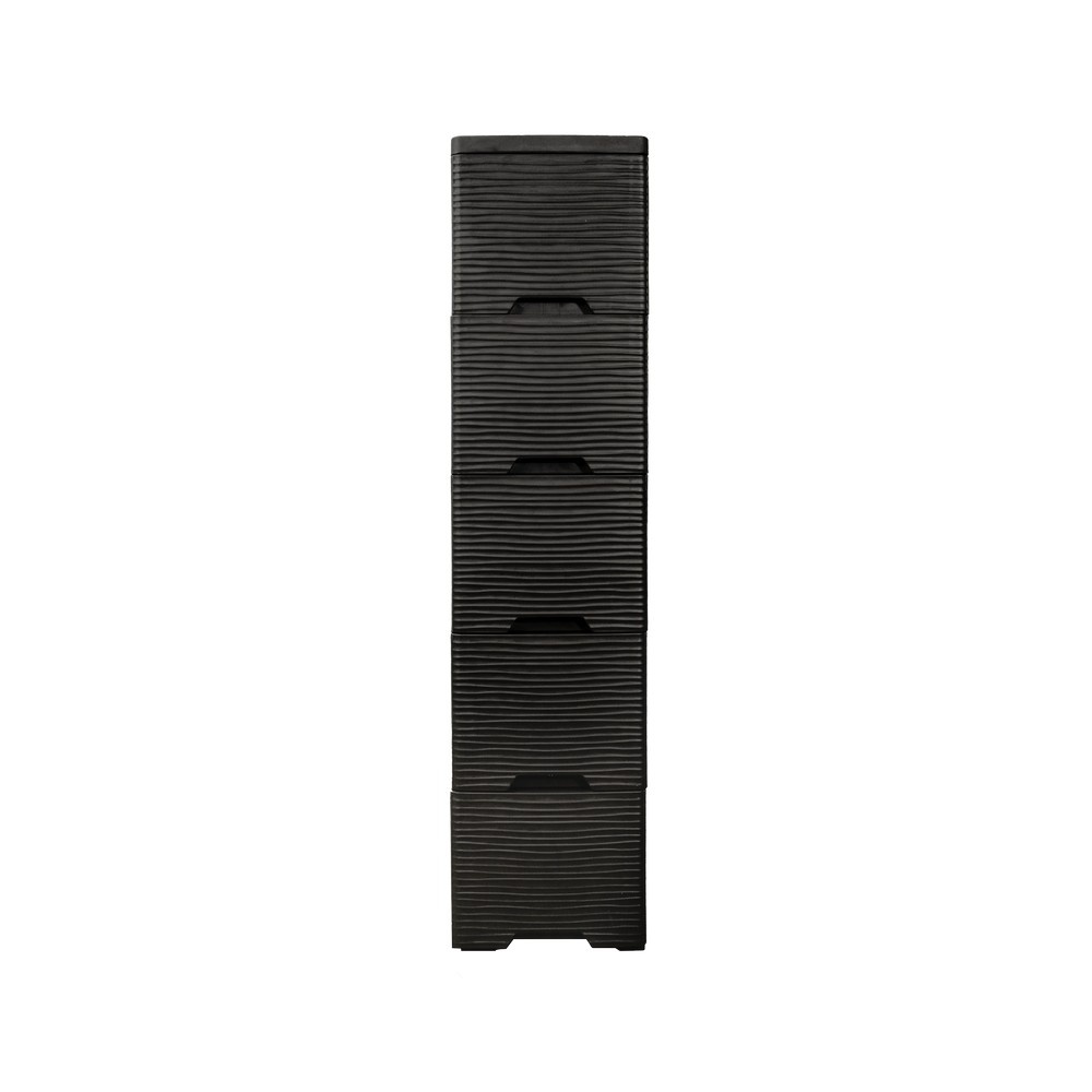 Gavetero 5 cajones de plastico 110.6x26x40 cm tiny cafe