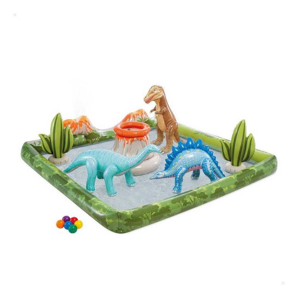 Piscina inflable dinosaurios para niños 2+ años 201x201x36 cm