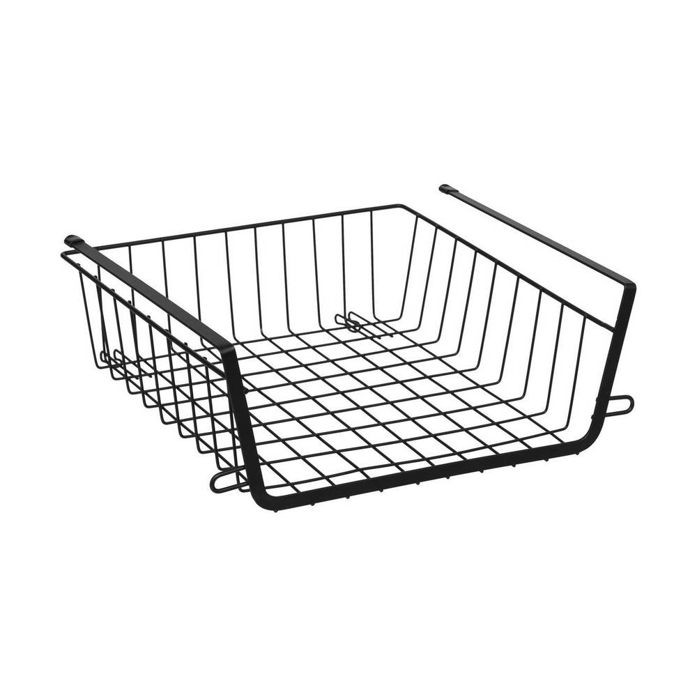 Cesta colgante de metal de 31.5 x 31 x 12 cm color negro