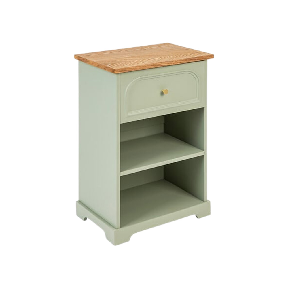 Mesa de noche de madera de 45 x 30 x 67 cm color verde