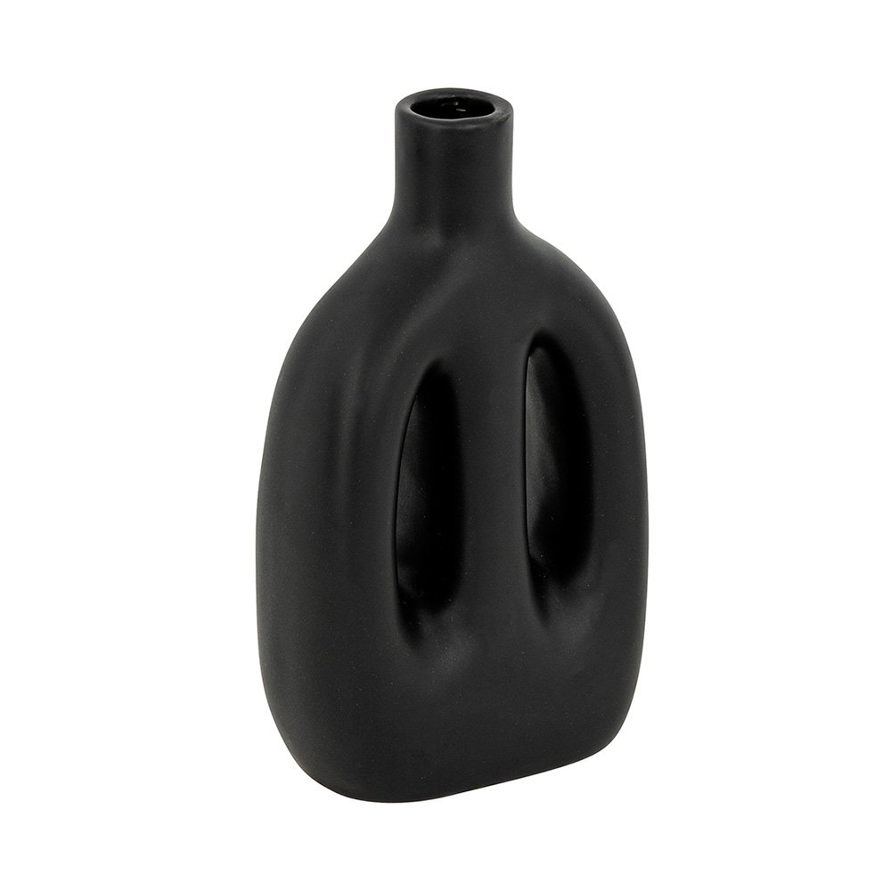 Florero de ceramica negro pequeño