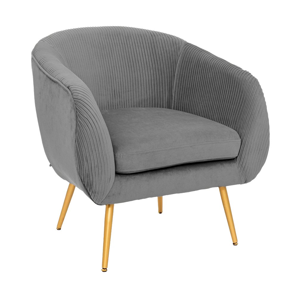 Silla moderna de madera y terciopelo 74x70x78 cm solaro gris