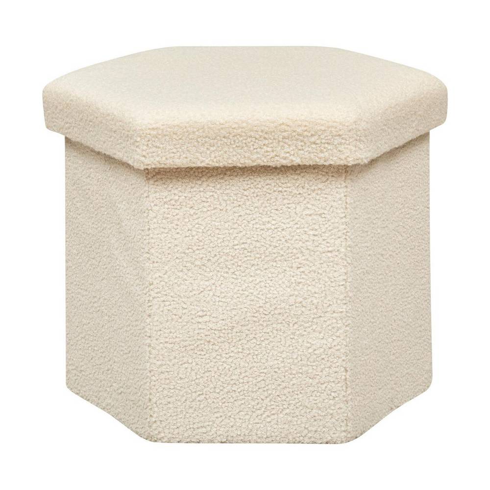 Banco tipo cofre octagonal 40 x 38 cm color marfil