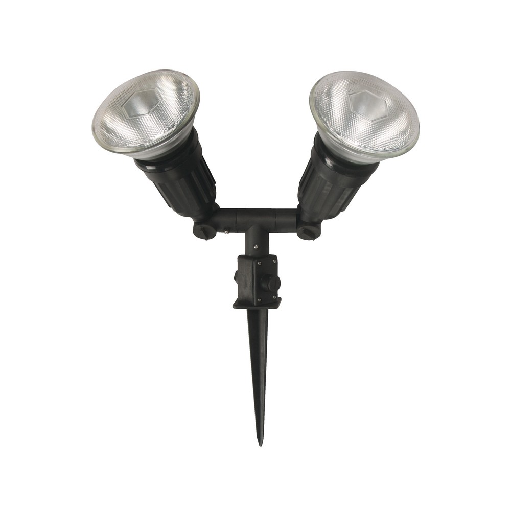 Lampara de estaca negra 2 luces