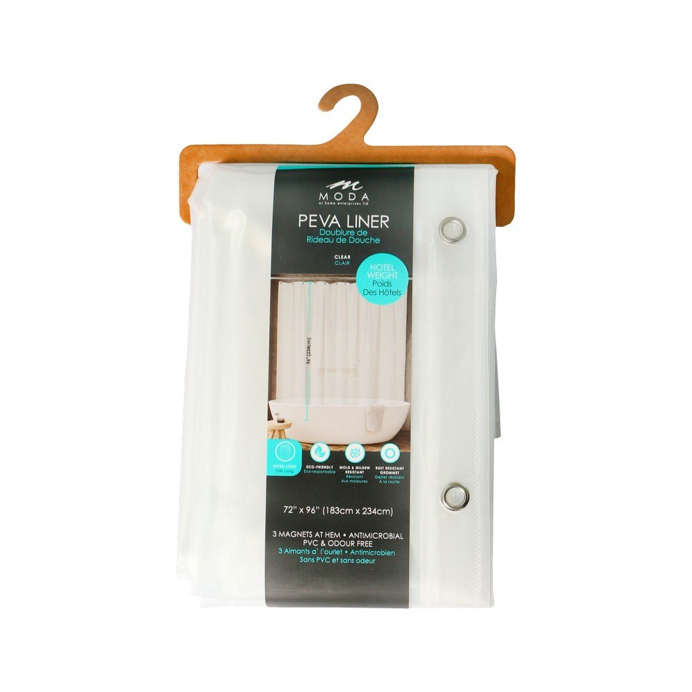 Cortina para baño 182.9x243.8 cm translucido