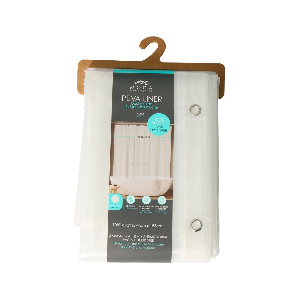 Cortina para baño 274.3x182.8 cm translucido