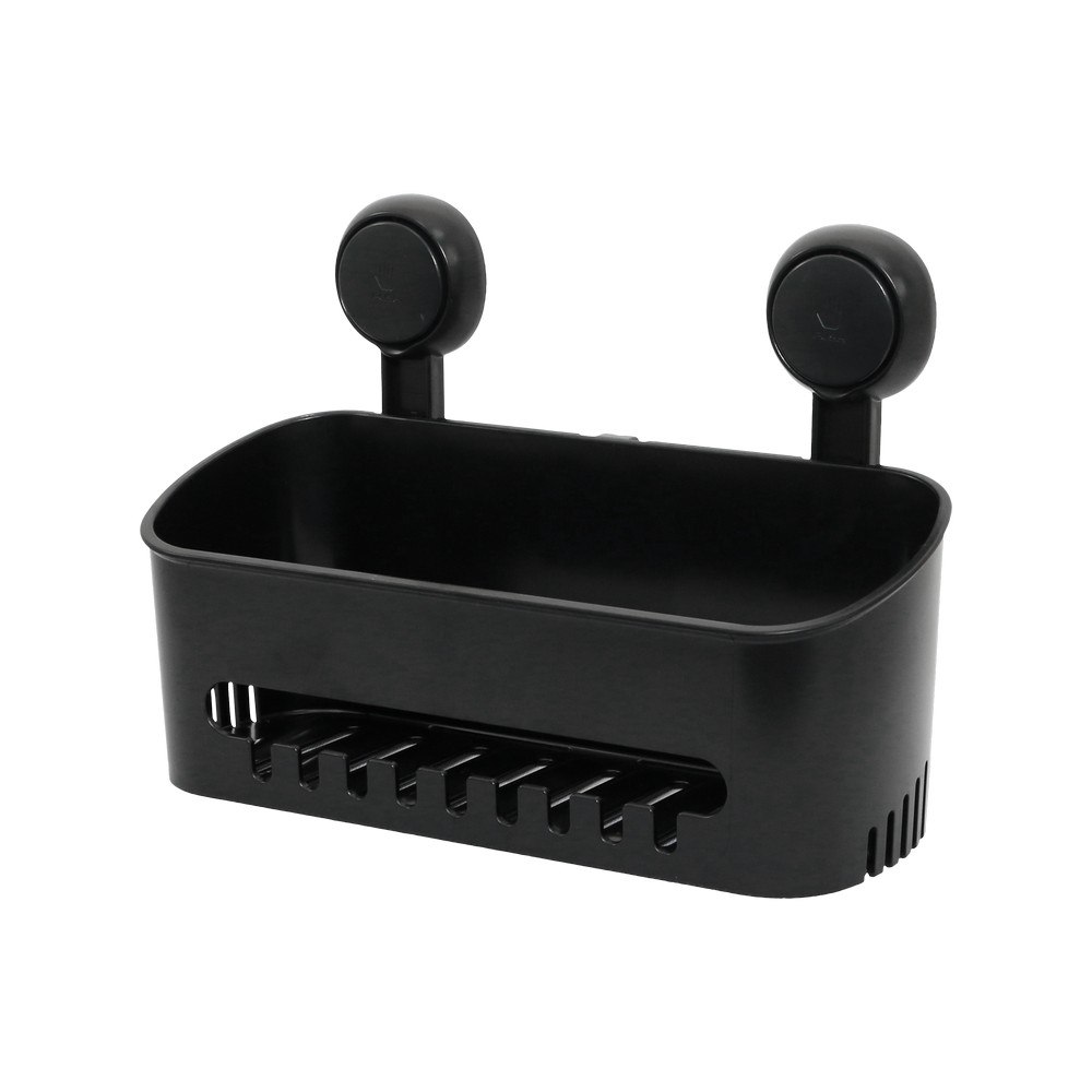 Organizador para baño con ventosa power lock negro