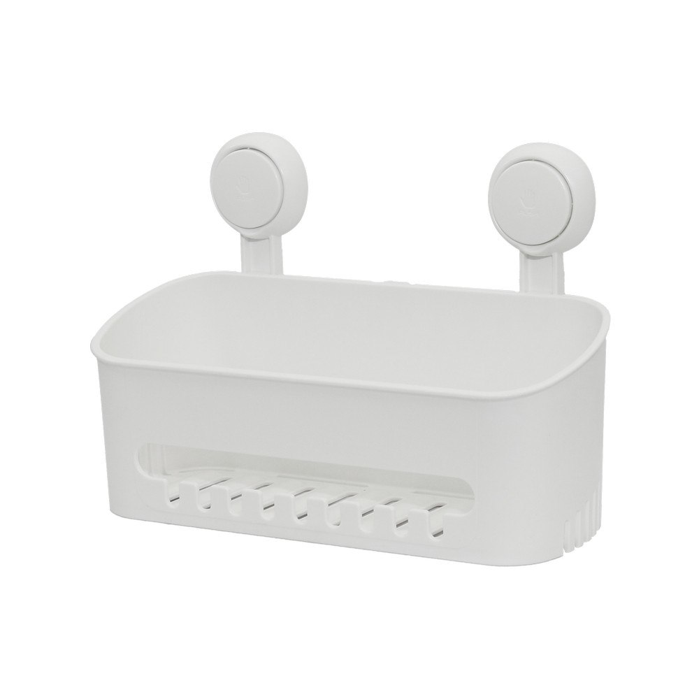 Organizador para baño con ventosa power lock blanco