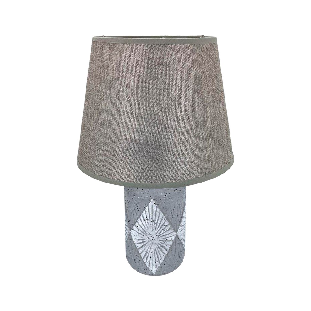 Lampara de mesa ceramica gris/blanco 1 luz e27