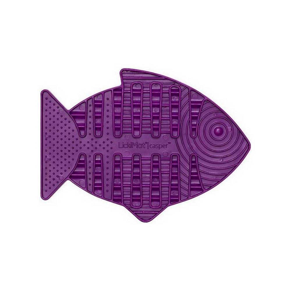 Tapete antiestrés para gatos en forma de pez casper morado