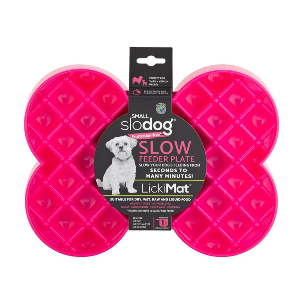 Tapete antiestres para perros en forma de hueso slodog rosado