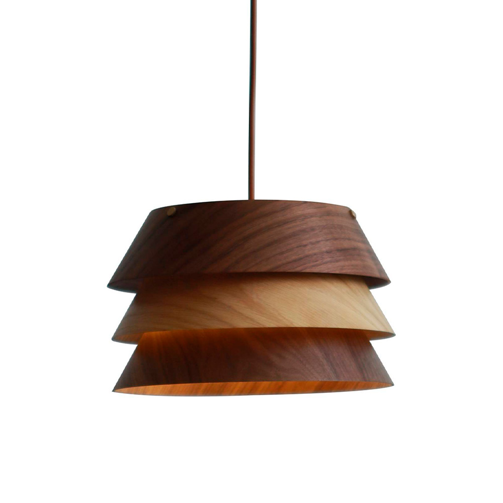 Lampara de madera colgante 1 luz e27