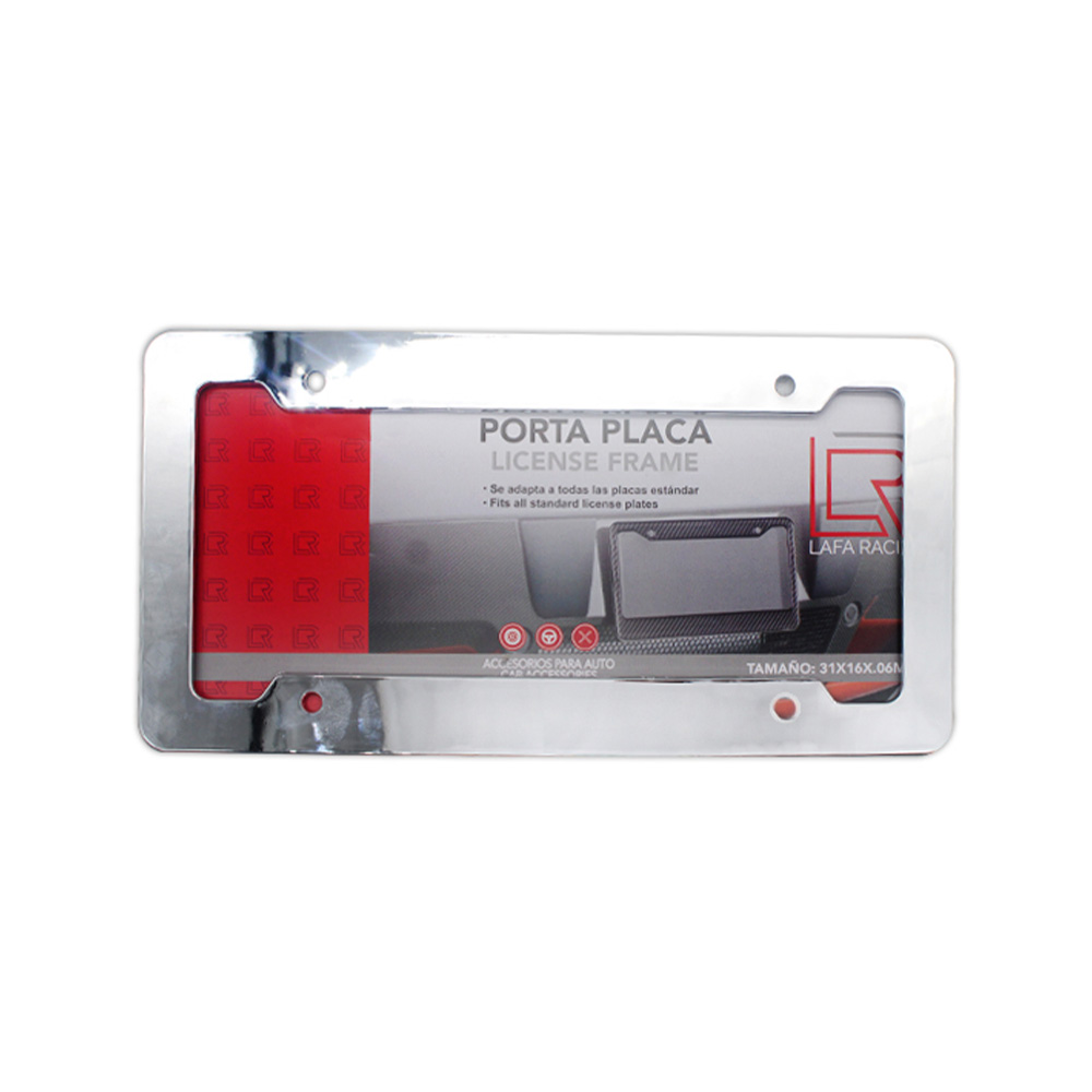 Marco para placa cromado 31x15.8 centimetro