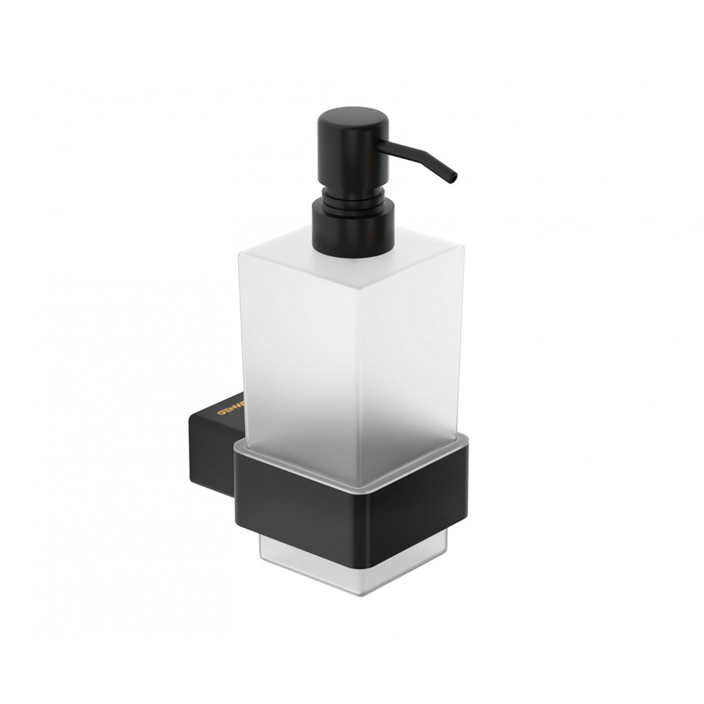 Dispensador de jabon pompei de pared acero inox acabado negro