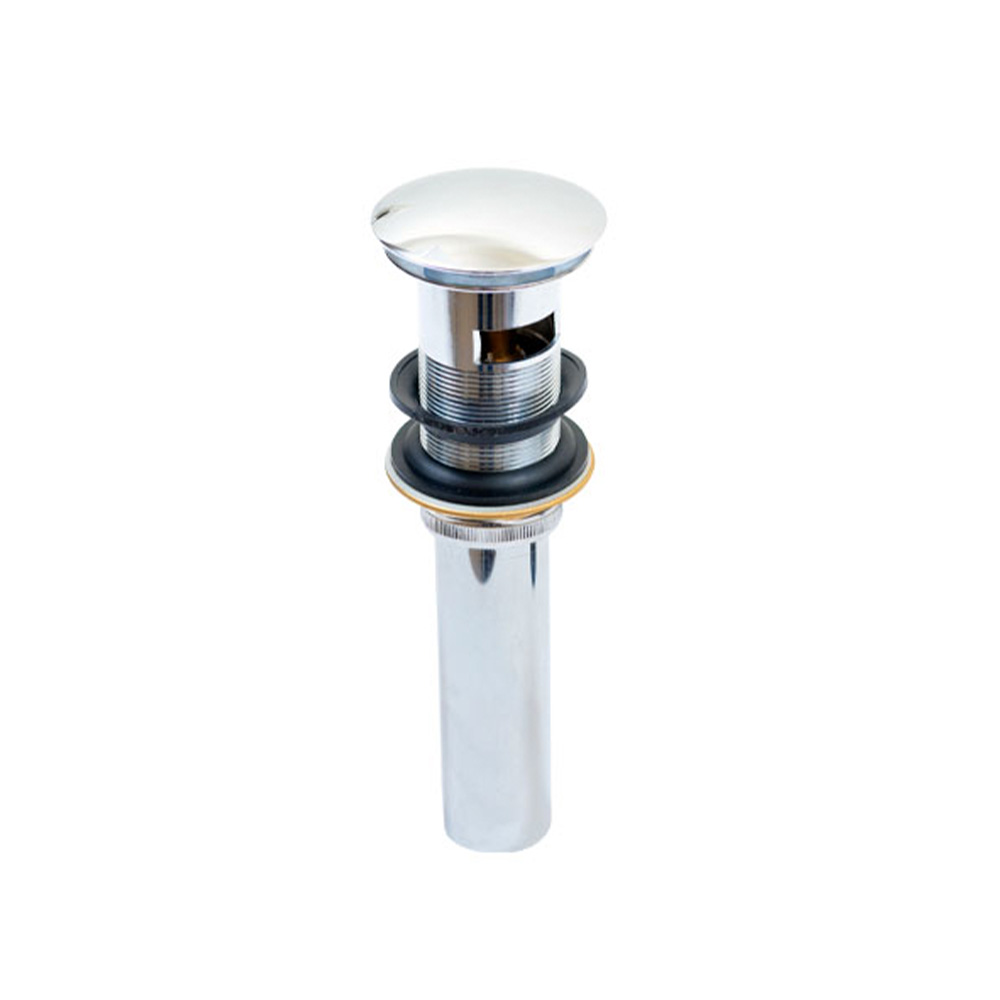 Desague push cromado para lavatorio 1-1-4 pulg con rebosadero