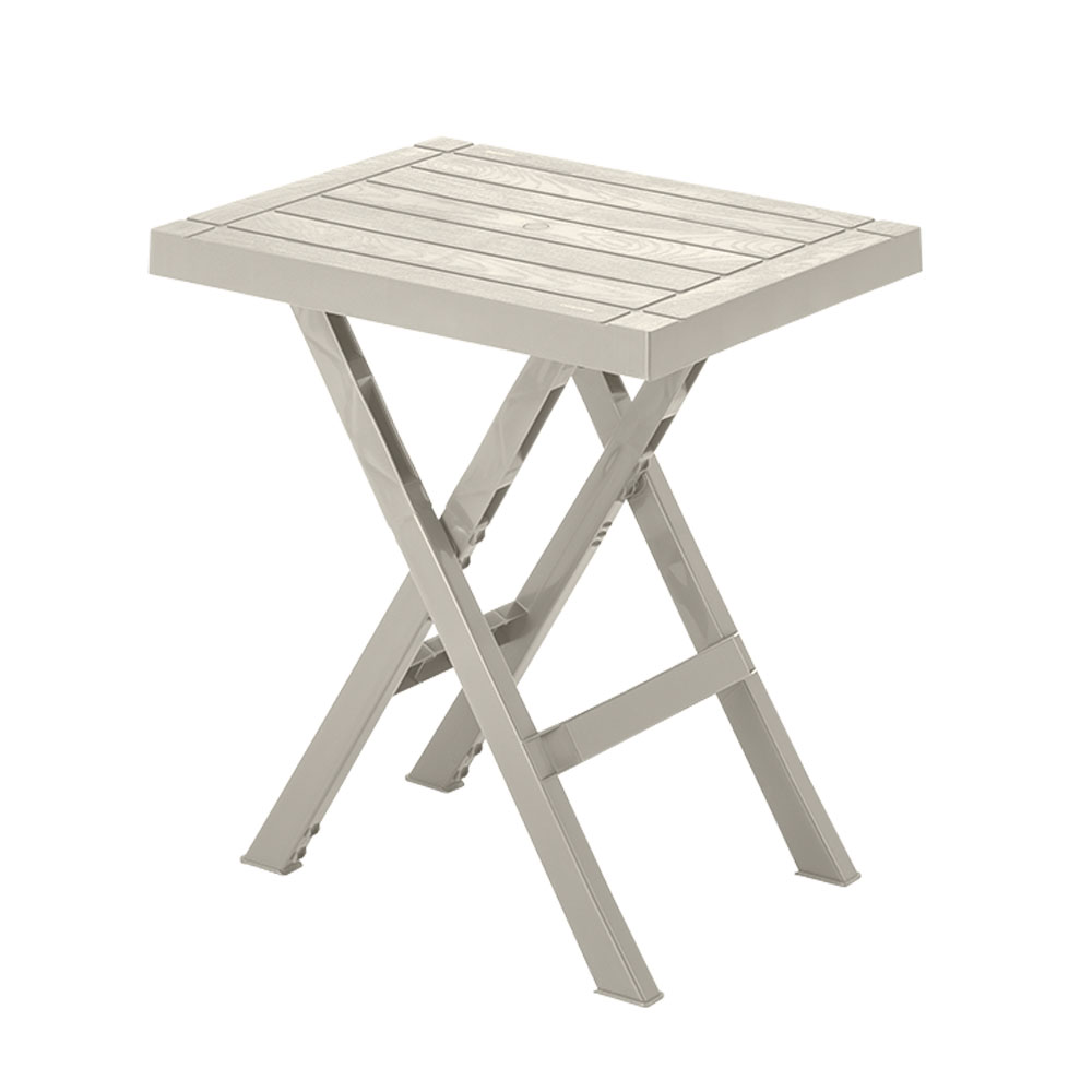 Mesa rectangular plegable plástica 65 x 50 x 74.7 cm taupe