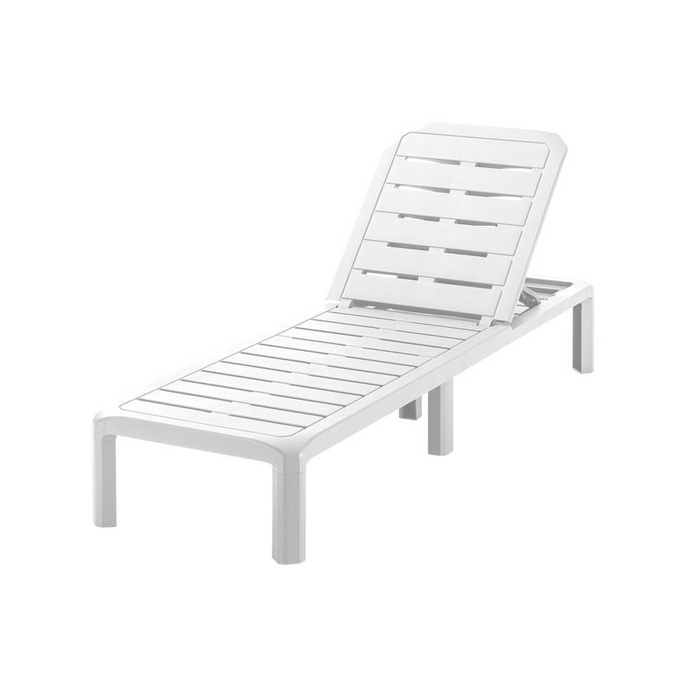 Silla chaise longue de plástico 187.6 x 57.5 x 29 cm blanco