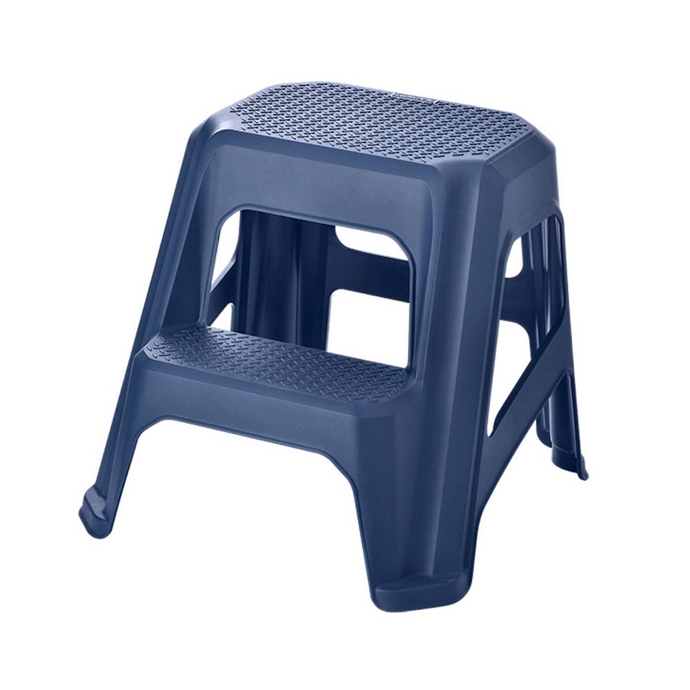 Escalera plástica de 2 peldaños color azul