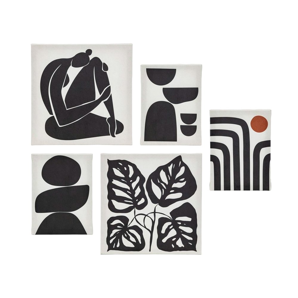 Cuadro decorativo lienzo cynthia en blanco y negro