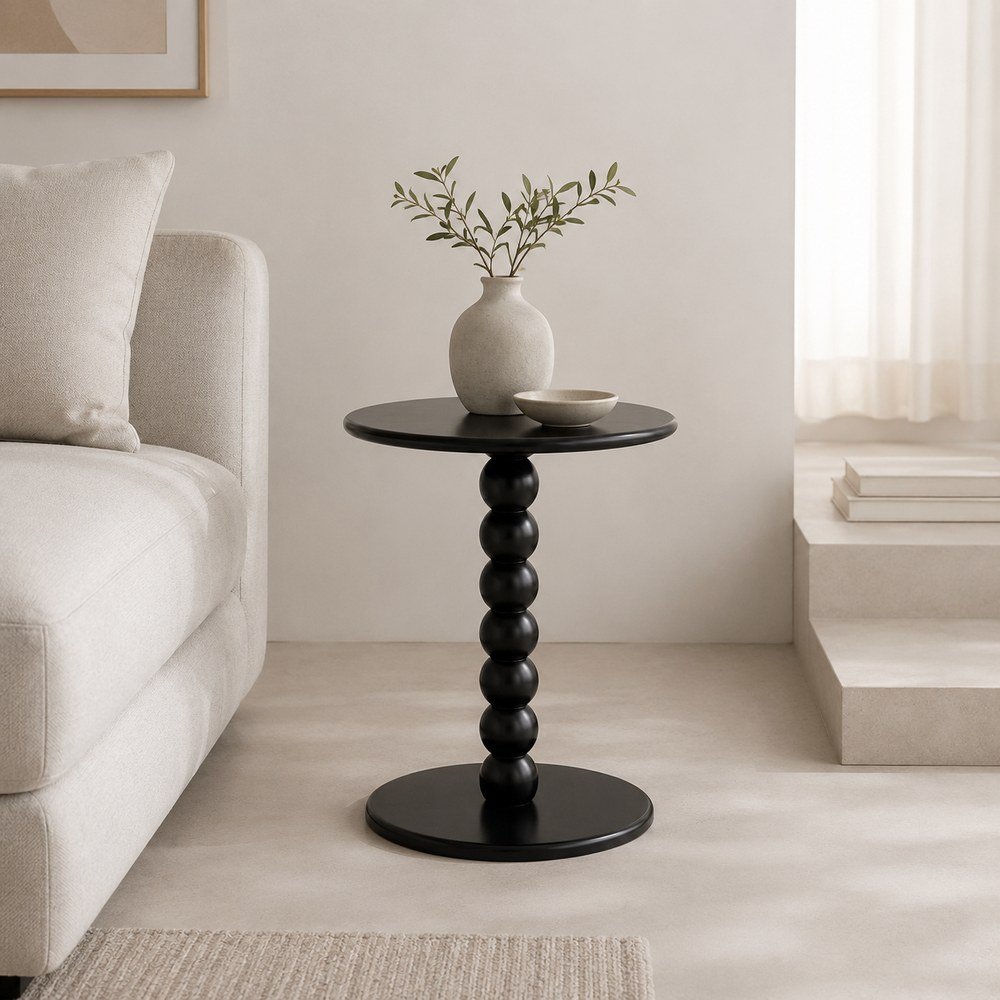Mesa de centro de mdf de 38 x 46.5 cm color negro