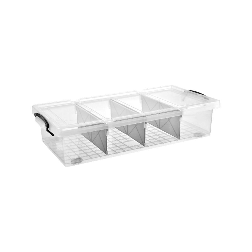 Caja organizadora de plastico 35 l con 3 divisiones
